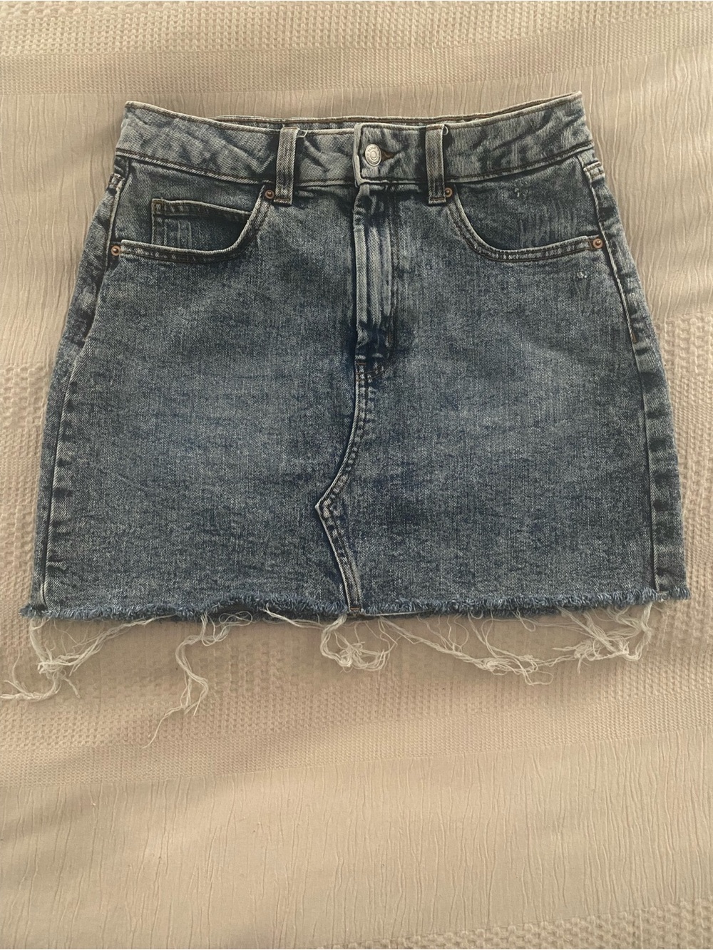 Wild Fable Denim Mini Skirt with Raw Hem